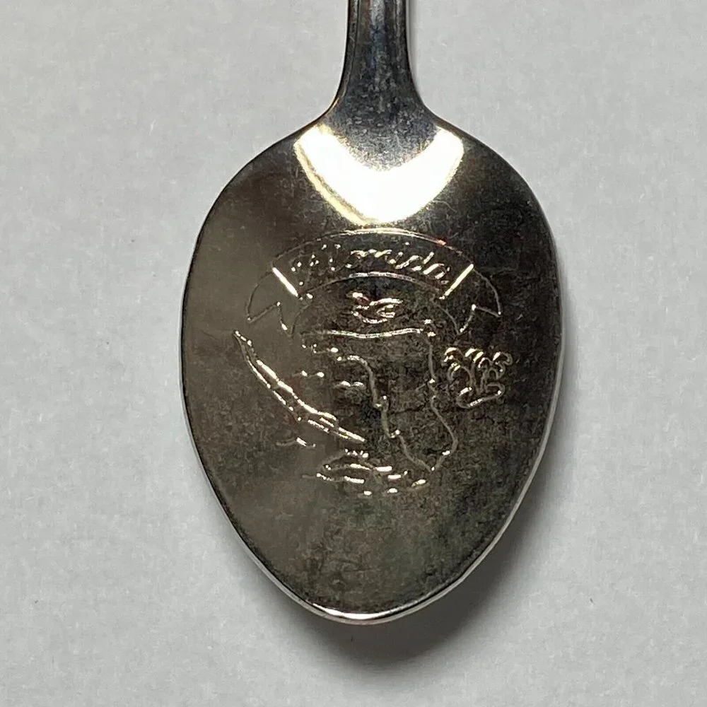 Florida Collectible Silver Travel Souvenir 4 3/8”‎ Spoon Enamel Shield USA EUC